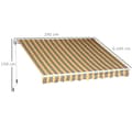 Miniatyrbillede 3 af 5: Rootz Markise - Solafskærmende Markise - Balkon Skygge Markise - Udendørs Markise - Foldearm Markise - UV-bestandig Markise - Gul/Grå - 2,95 x 2,45 m