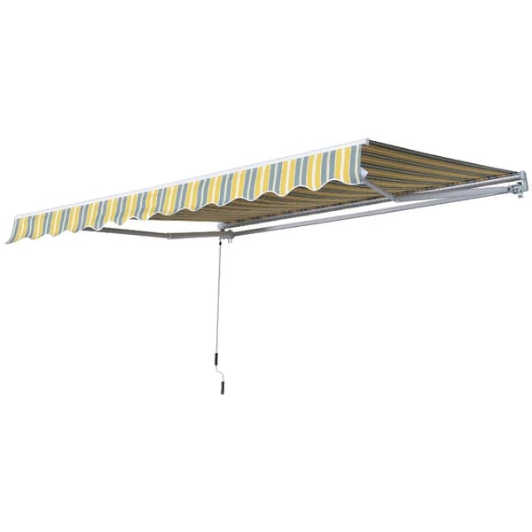 Rootz Markise - Solafskærmende Markise - Balkon Skygge Markise - Udendørs Markise - Foldearm Markise - UV-bestandig Markise - Gul/Grå - 2,95 x 2,45 m