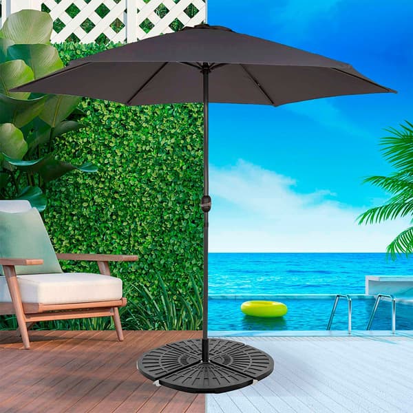 Aktive 4-delad Parasol Påfyllningsbar Parasol Fot Svart 48 x 48 x 7.5 cm