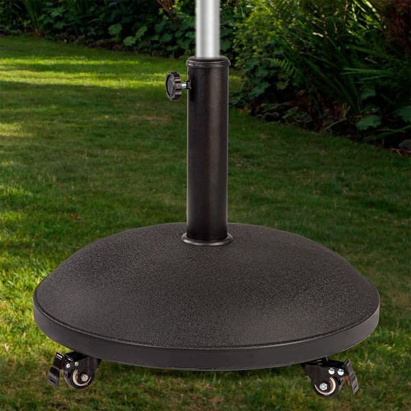 Aktive Cirkulær Beton Støtte Med Hjul Parasol Sort 50 x 8 cm