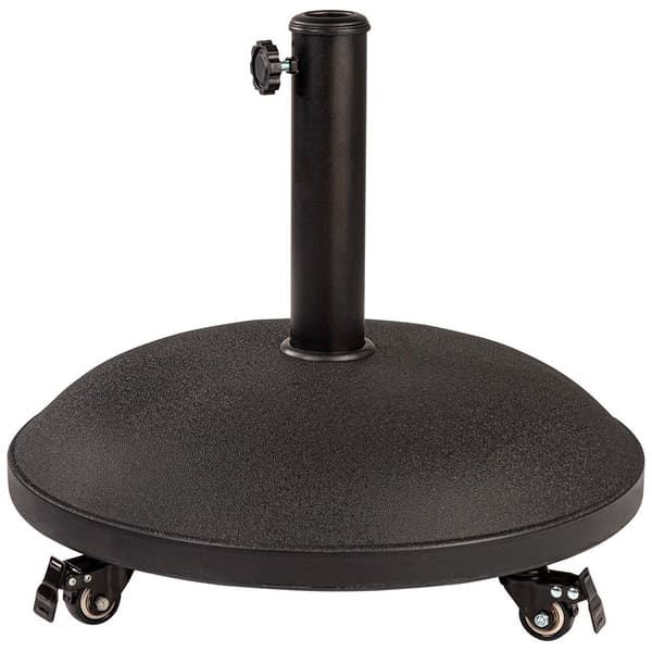 Aktive Cirkulær Beton Støtte Med Hjul Parasol Sort 50 x 8 cm