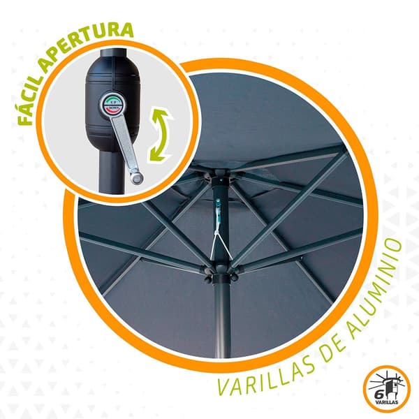 Aktive Alumiinitanko Hexagonal 300 Cm 38 Mm Korkeus 245 Cm Harmaa