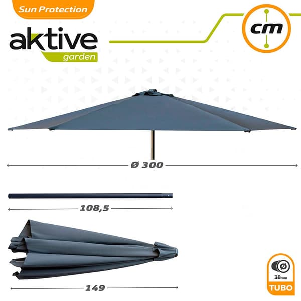 Aktive Alumiinitanko Hexagonal 300 Cm 38 Mm Korkeus 245 Cm Harmaa
