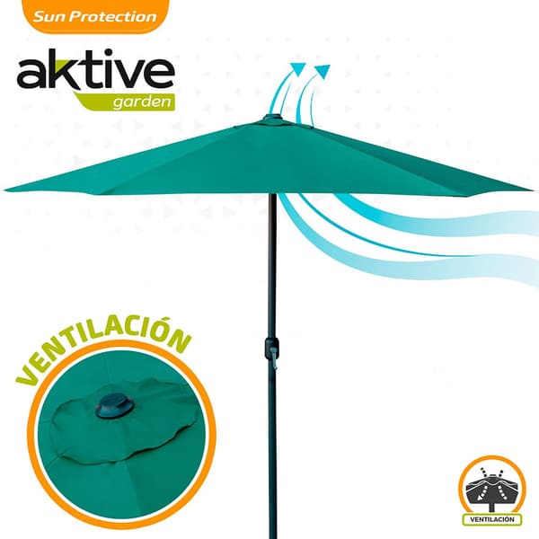 Aktive Päivänvarjo Hexagonal 300 Cm Alumiini Napa 48 Mm Korkeus 245 Cm Vihreä