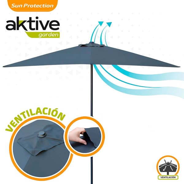 Aktive Alumiinitanko Rectangular 200x300 Cm 48 Mm Korkeus 245 Cm Harmaa