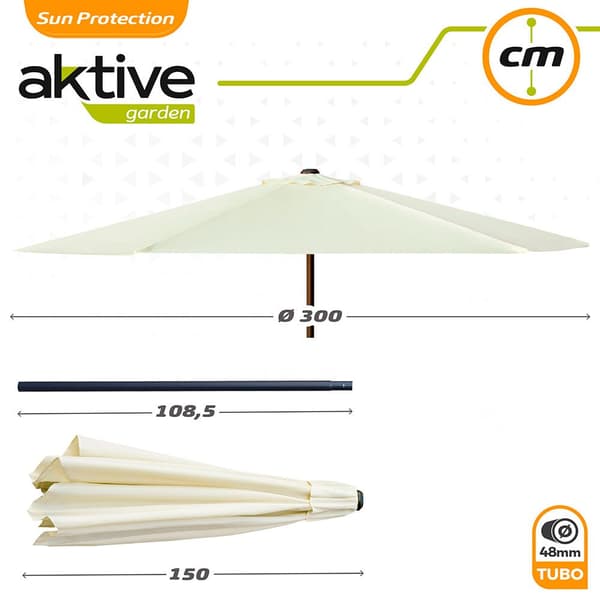 Aktive Alumiinitanko Hexagonal 300 Cm 48 Mm Korkeus 250 Cm Uv Suojella Beige