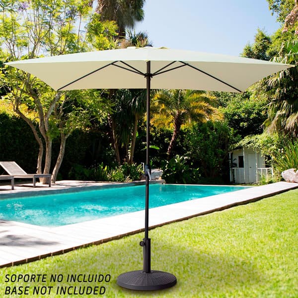 Aktive Fyrkant Aluminiumstång 270x270 Cm 38 Mm Höjd 260 Centimeter Uv Skydda Parasoll Beige