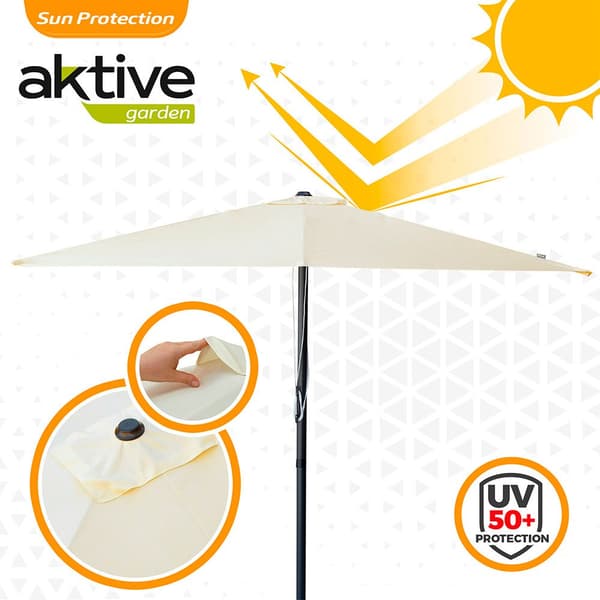 Aktive Neliö Alumiinitanko 270x270 Cm 48 Mm Korkeus 260 Cm Uv Suojella Päivänvarjo Beige