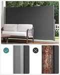 Miniatyrbild 5 av 6: SONGMICS 160 x 350 cm (H x L), Sidomarkis för balkong och terrass, Sidogardin, Smoky Grey