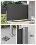 Miniatyrbild 6 av 6: SONGMICS 160 x 350 cm (H x L), Sidomarkis för balkong och terrass, Sidogardin, Smoky Grey