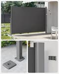 Miniatyrbild 6 av 6: SONGMICS 160 x 400 cm (H x L), Sidomarkis för balkong och terrass, Sekretess, Solskydd, Smoky Grey
