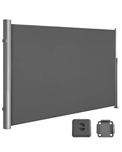 SONGMICS 180 x 400 cm (H x L), Sidemarkise til altan og terrasse, Privatliv, Solafskærmning, Smoky Grey