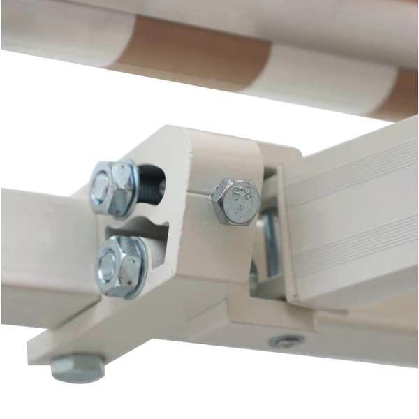 Nancy's Elkhorn Luifel - Zonwering - Handslinger - Knikarm - Elektrisk - Aluminium - Zonwering - Beige - Wit - 300 x 250 cm