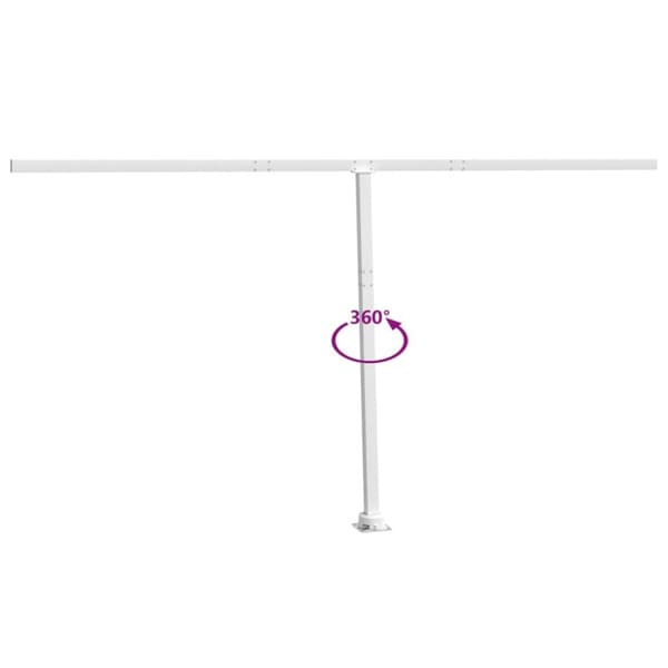 vidaXL Markiisin tolppasarja valkoinen 450x245 cm rauta
