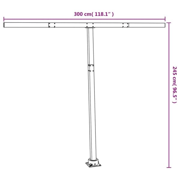 vidaXL Markisestolpesett antrasitt 300x245 cm jern