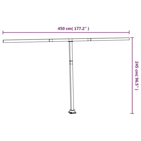 vidaXL Markiisin tolppasarja antrasiitti 450x245 cm rauta