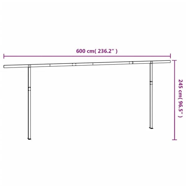 vidaXL Markisestolpesett hvit 600x245 cm jern