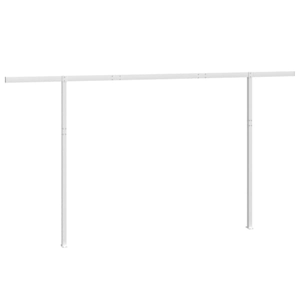 vidaXL Markiisin tolppasarja valkoinen 450x245 cm rauta