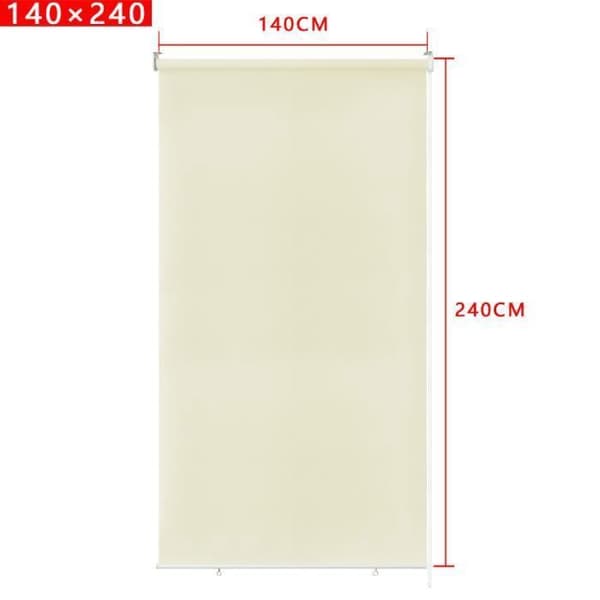 XMTECH utomhusgardin, vertikal persienn för balkong, solskydd, 140 x 240 cm, beige