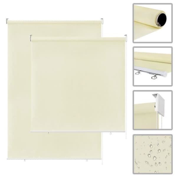 XMTECH utomhusgardin, vertikal persienn för balkong, solskydd, 140 x 240 cm, beige