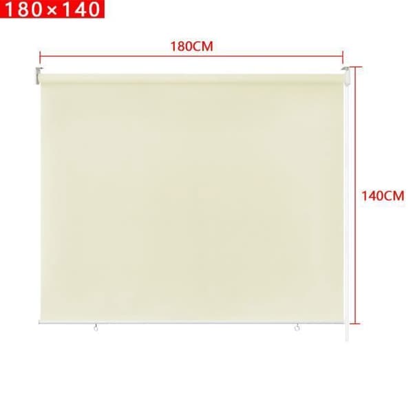 Vertikal rullgardin - XMTECH - 180 x 140 cm - Beige - Vattentät canvas - UV-skydd