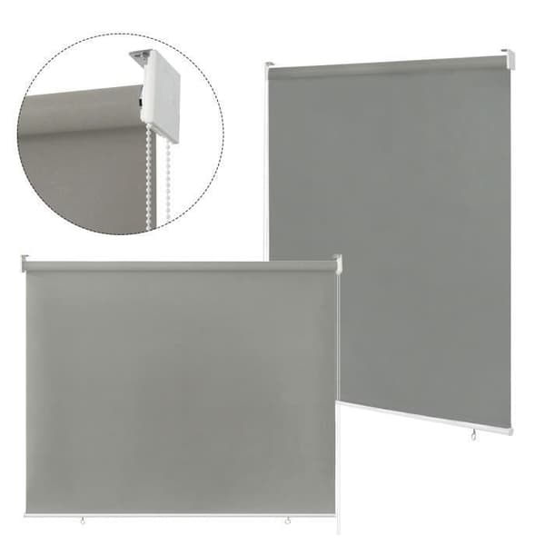 Vertikal rullgardin - XMTECH - Balkongmodell - 140 x 140 cm - Vattentät duk - Grå