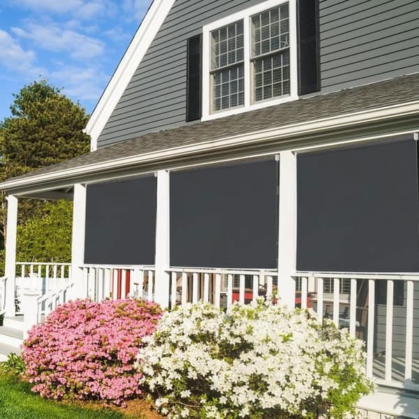 XMTECH Utomhusgardin - Vertikal rullgardin för balkong - Solskydd - 140 x 240 cm - Antracit