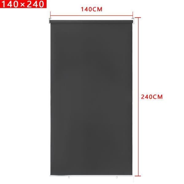 XMTECH Utomhusgardin - Vertikal rullgardin för balkong - Solskydd - 140 x 240 cm - Antracit