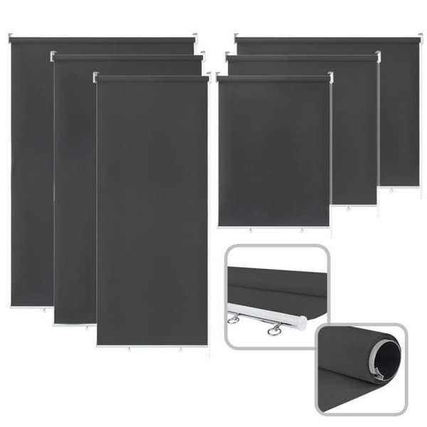 XMTECH Utomhusgardin - Vertikal rullgardin för balkong - Solskydd - 140 x 240 cm - Antracit