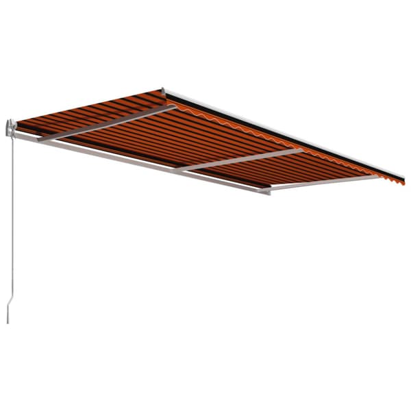 Markis manuellt infällbar 600x300 cm orange och brun