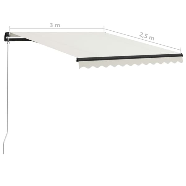 Markis manuellt infällbar 300x250 cm gräddvit