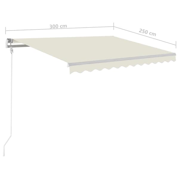 Automaattisesti sisäänkelattava markiisi 300x250 cm kerma