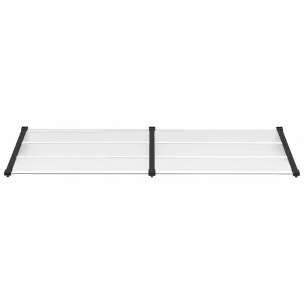 dørbaldakin 239x90 cm polycarbonat sort og transparent