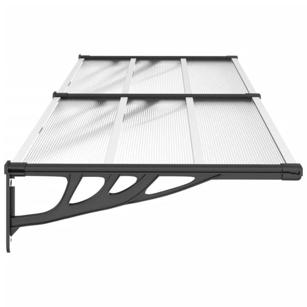 dørbaldakin 239x90 cm polycarbonat sort og transparent