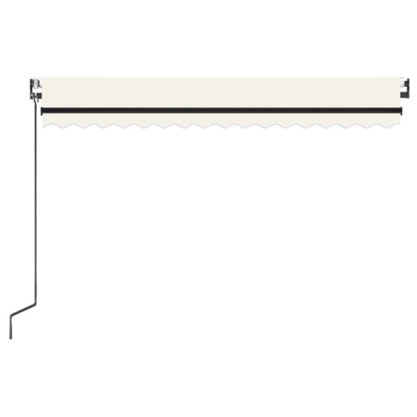 Automatisk markis med vindsensor & LED 450x300 cm gräddvit