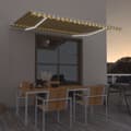 Miniatyrbild 1 av 7: Markis manuellt infällbar med LED 400x350 cm gul och vit