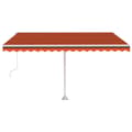 Miniatyrbild 2 av 10: Automatisk markis med vindsensor & LED 450x350 cm orange/brun