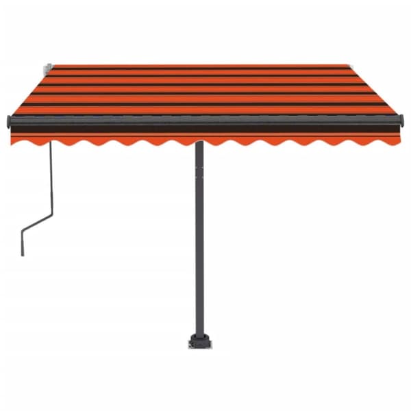 Fristående markis manuell 300x250 cm orange/brun