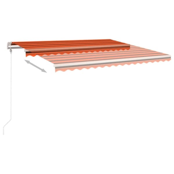 Manuaalisesti kelattava markiisi tolpilla 4,5x3m oranssi/ruskea