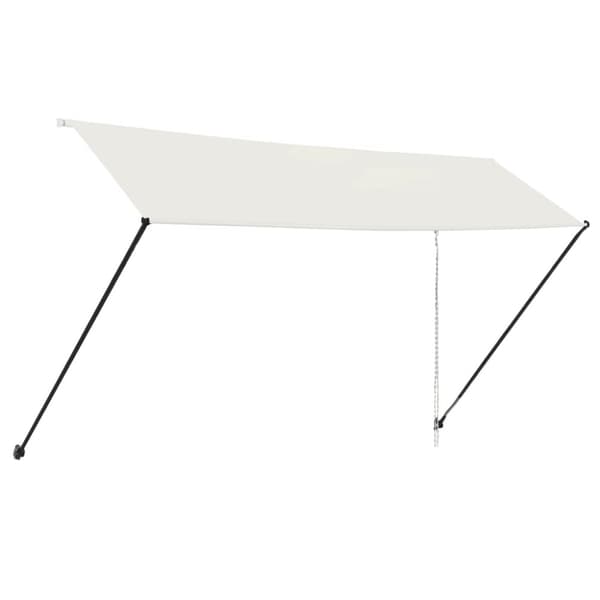 foldemarkise med LED 400x150 cm cremefarvet