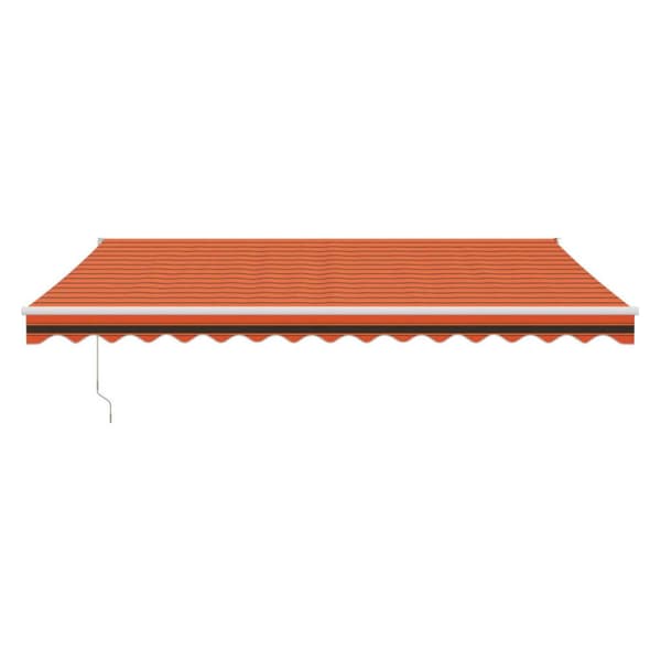 Markis infällbar orange och brun 4,5x3 m tyg&aluminium