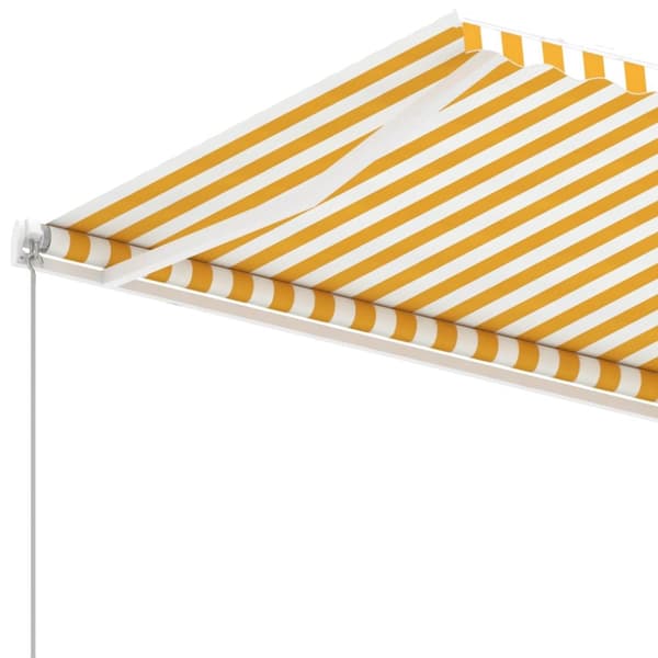 Vapaasti seisova sisäänkelattava markiisi 400x350 cm kel./valk.