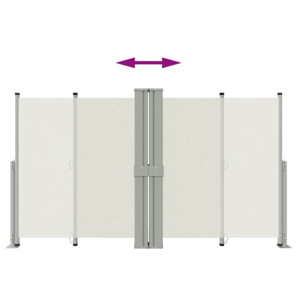 Infällbar sidomarkis gräddvit 140x1200 cm