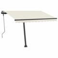 Miniatyrbillede 4 af 10: markise m. LED-lys 300x250 cm manuel betjening cremefarvet