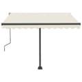 Miniatyrbillede 6 af 10: markise m. LED-lys 300x250 cm manuel betjening cremefarvet