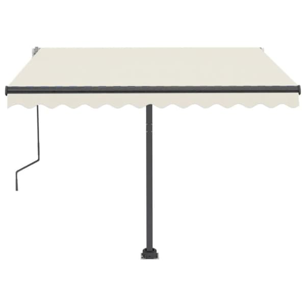 markise m. LED-lys 300x250 cm manuel betjening cremefarvet