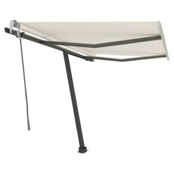 markise m. LED-lys 300x250 cm manuel betjening cremefarvet