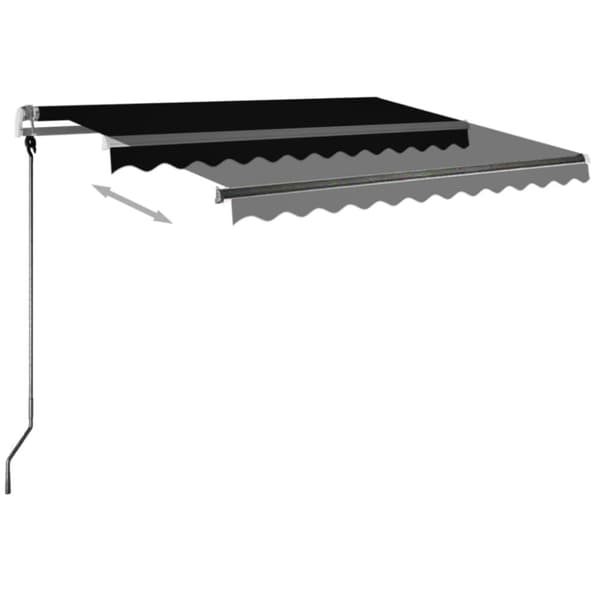 markise m. LED-lys 350x250 cm manuel betjening antracitgrå