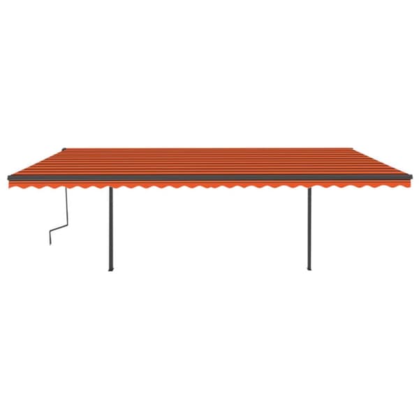 Automatisk markis med vindsensor & LED 6x3 m orange/brun