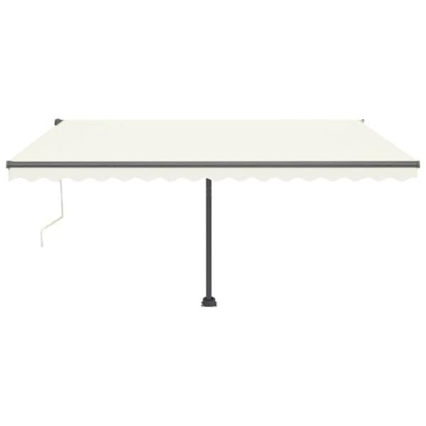 Automatisk markis med vindsensor & LED 450x300 cm gräddvit